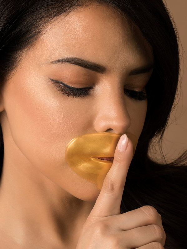 Masque à lèvres en or 24 carats